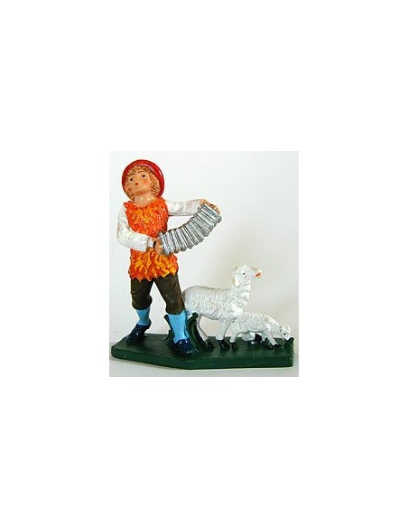 Pastorello con fisarmonica - 10 cm pastello
