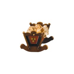 Gesù Bambino con culla - legno - 12 cm