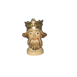 Testa con corona e barba - legno - per 12 cm