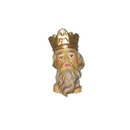 Testa con corona e barba - legno - per 15 cm