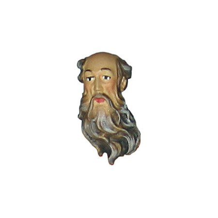 Testa di uomo con barba - legno - per 15 cm
