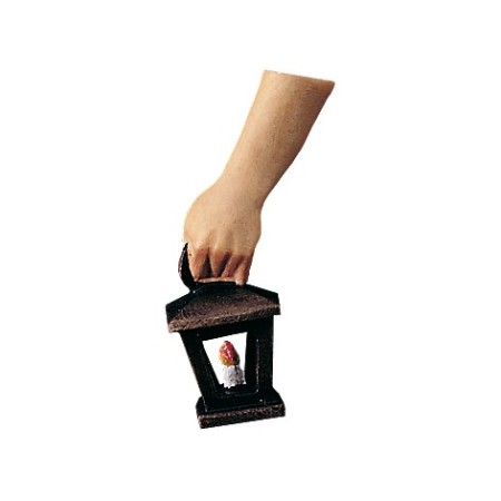 Mano maschile con lanterna - legno - per 20 cm