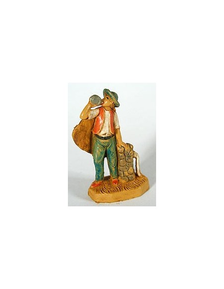 Personaggio alla fontana cm 4 effetto legno
